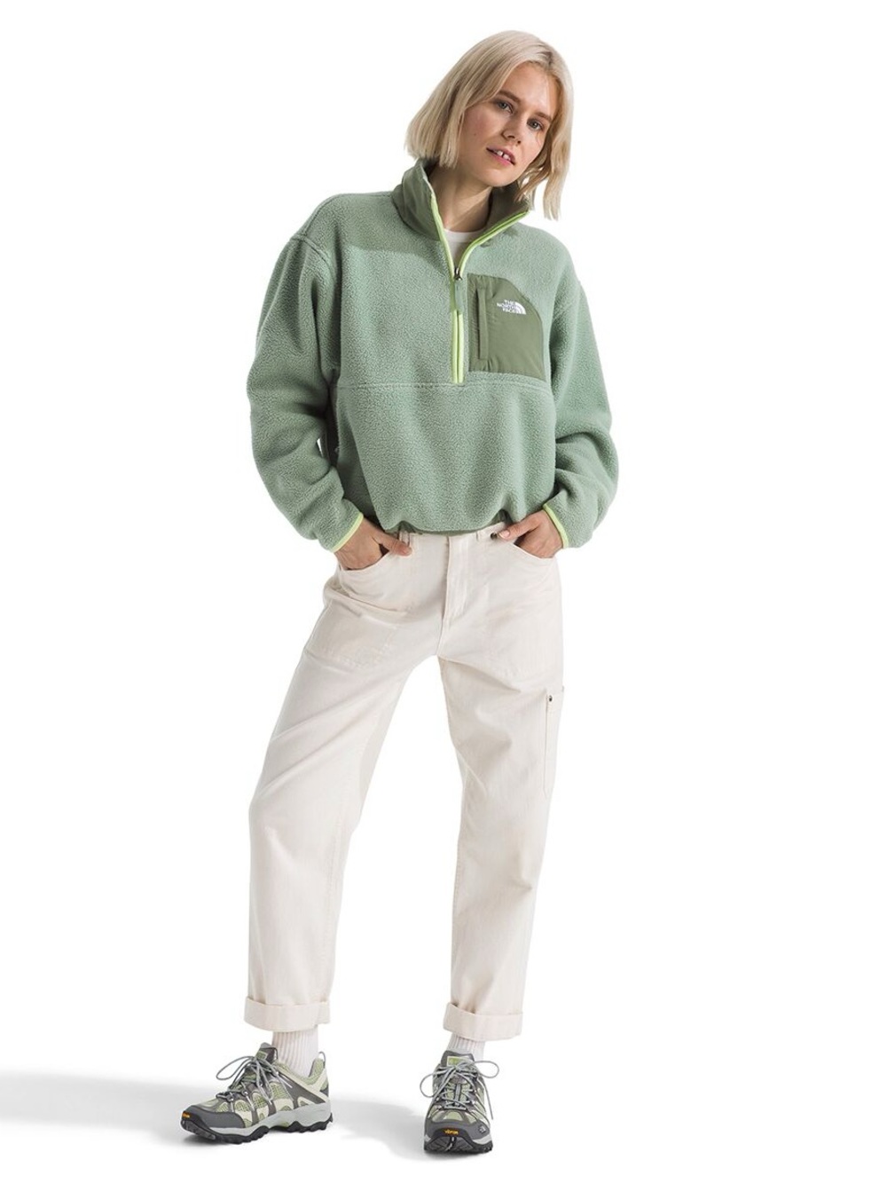 NWT The North Face Slate Moss/Bark Mist Yumiori Off Peak 1/2 Zip Women's Size S - Picture 13 of 13